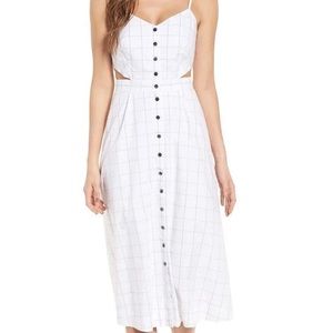 Madewell Windowpane cutout midi dress